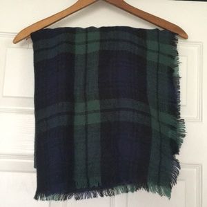 Plaid blanket scarf